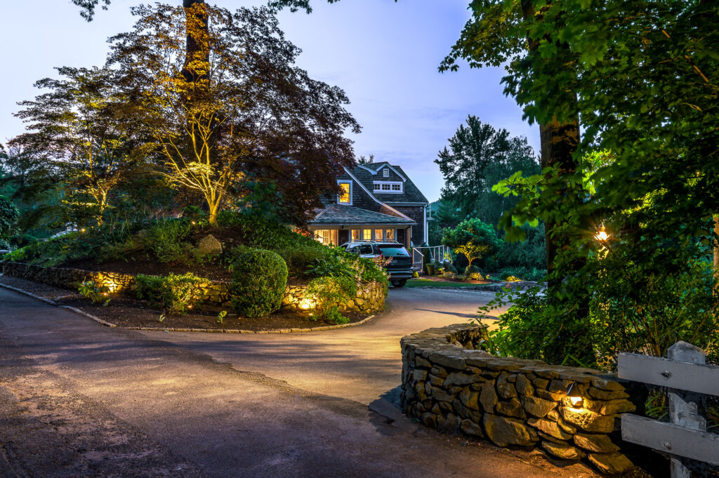 Landscape Lighting by Pungitore Irrigation & Fertilizer 
Photo Cred: Drew Lederman Photography